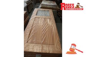 352 · TIMBER DOOR WITH GLASS PANEL, CODE: BEDUGUL, 2040 x 820 x 40mm