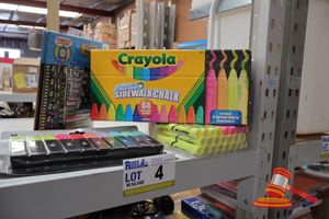 4 · BUNDLE OF STATIONARY INCLUDING: CHALK, HIGHLIGHTERS ETC
