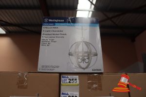 260 · WESTINGHOUSE 3 LIGHT CHANDELIER, BRUSHED NICKEL FINISH, HEIGHT: 17.28", DIAMETER: 15.14", CHAIN: 36", WIRE: 36", CODE: 6341935