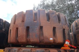 3 · 1 X EARTHMOVING TYRE, D-LUG D2V, 65/65-57, SN: SSB002115, APPROX 3.8M DIAMETER, (SOME MARKS)