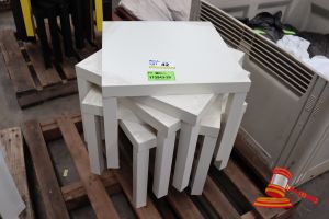 5 X Ikea Lack Nesting Tables, Model: 21072, White, On A Pallet