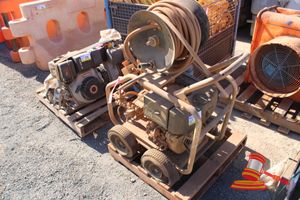 72 · COMET RW3540 DIESEL POWERED HIGH PRESSURE CLEANER, WITH HOSE ON REEL, NOTE TYRES FLAT AND DAMAGED, UNKNOWN WORKING CONDITION