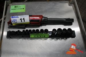 11 · 1 X MILWAUKEE CORDLESS PASS-THROUGH RATCHET, MODEL: M12 FPTR, WITH SOCKET SET (INCOMPLETE), UNTESTED (NO BATTERY)