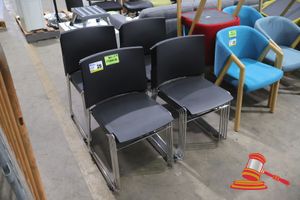 16 X Black Stackable Chair, Chrome Frame (Some Marks)