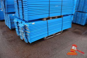 16 X Pallet Racking Uprights Approx 4.8m High 850mm Deep, Approx 78pcs Cross-Beams 2600mm Wide