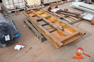 2 X 5T AXLES, SOME MARKS AND RUST, APPROX; 2.4M L, ON A PALLET
