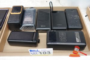 103 · APPROX 7 X POWER BANKS, VARIOUS BRANDS AND MH CAPACITY INCLUDING CYGNETT, (UNTESTED)