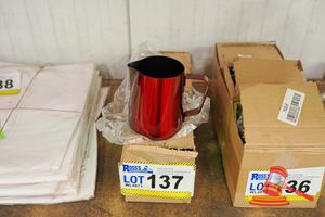 137 · MILK FROTH JUG 0.04LT 1 x BLACK, 2 x RED, SET OF 3