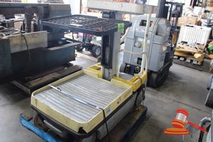 30 · CROWN WAV ORDER PICKER. 24V. MAX LIFT 2995MM, MAX LOAD TRAY 90KG, MAX LOAD DECK 115KG. MEASUREMENTS 750 X 1525MM. BATTERIES FLAT. HOURS N/A, NO CHARGER. UNTESTED. CONDITION UNLNOWN