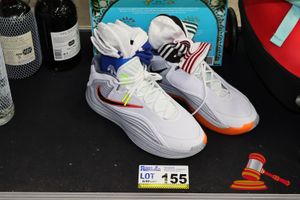 1 X NIKE BASKETBALL SHOES, SIZE UK 11 MODEL: ZOOM GT CUT 2, WHITE/GREY/ORANGE COLOUR WAY, PLUS 2 X SETS OF 3 ADIDAS SOCKS UNOPENED (SOME MARKS) AUTHENTICITY UNKNOWN