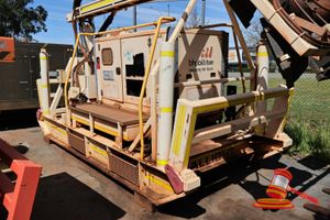 33 · 1 x ALLIGHT 12 HEAD SKID LIGHTING PLANT, FG WILSON GENERATOR, BOOM WITH MULTI-ARM CONFIGURATION, HYDRAULIC CYLINDERS, CONTROL SYSTEMS, OFFSHORE CERTIFIED PER THE RIGGING SHED DATA PLATE (COLE DNB NO. 25129, DESIGN STD AS 1991, HOURS UNSIGHTED, 12 LIGHTS FITTED, GROSS WEIGHT 10000KG, PROOF TEST DATE 02/12/2013), (USED CONDITION, WEATHERED) ASSET LPS11