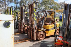19 · YALE 3T DIESEL FORKLIFT, MODEL: GDP30TK SN: B876353J, 1070MM CARRIAGE + CASCADE FORK POSITIONER + 1220MM FORKS, TRUCK WEIGHT 4760KG (SOME MARKS, RUST VISIBLE) UNTESTED, NO KEY, HRS UNSIGHTED, ASSET 10D12 S44#RITM0783580, DR#1485)