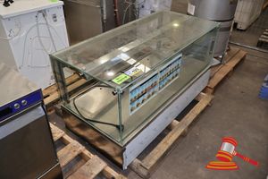 Stainless Steel Counter Top Hot Display Cabinet With Overhead Lamps. Led Temp Display. Open At Rear. Approx 1390 X 660 X H700mm, Untested