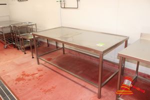 Hd Stainless Steel Work/Processing Table With Drainage Channel, Drainage Holes. Approx 2000 X 1000 X 870mm