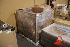 Pallet Of Komatsu Parts Including: Komatsu P/N:497366371, Komatsu P/N:20611676, Seat Assembly P/N:428-S33-2824, Hose Kits, Etc (Some Wrapped, Some Exposed) (S44# 4973662371, Dr# 1559)