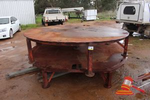94 · 2 X SLOPED METAL WATER TANK STANDS. DIAM 2750MM, HEIGHT 500-600MM. AVERAGE CONDITION