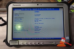 Panasonic Fz-G1 Toughpad, Intel Core I5 7300u 2.60ghz Cpu, 8gb Ram, 500gb Ssd / No Os, Heavy Screen Wear, 8160 Hours, Sn:9atsc70209 / An:Itt25752, Untested ( No Charger / Some Marks)