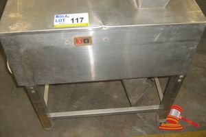 117 · 2001 MEAT SLICER-DOUBLE ROLL BLADE, H700mm x L650mm x 340WIDE, SINGLE PHASE