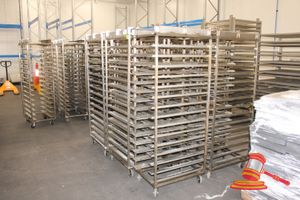 8 X 15 Tier Bakery Trolleys. Approx 520 X 800 X H1900mm