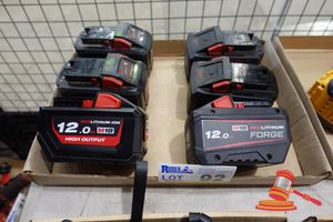 92 · 6 X MILWAUKEE M18 REDLITHIUM-ION BATTERY, 12.0AH HIGH OUTPUT, UNTESTED
