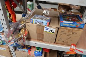 BUNDLE OF TOYS INCLUDING: 1x BOX OF CASTORLAND PUZZLES 'SUPERSAURUS', 1x BOX OF POPPER MAGIC GAMES AND COSTUME SWORDS, ALL UNOPENED