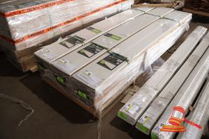 Perma Timber Quickboard Ceiling/Wall Lining - Pvc Crown Profile / Vj Profile (Reversible). Semi Gloss Antique White Finish. Easy Instal, Maintenance Free. Size 300 X 2700 X 10mm. 2 Boards Per Pack X 7 Packs (Approx 11.3m2). Unused. Note: Not Suitable For Use In Direct Sunlight Or Strong Reflective Light