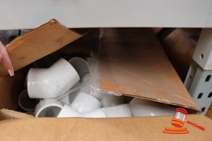 434 · BOX OF ASSORTED PVC MALE FEMALE ADAPTERS