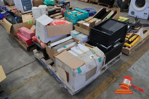Assorted Painting Supplies, Includes: Black Paint Trays, Rokset Pro 270mm Paint Rollers, Assorted Paint Brushes, Plastic And Metal Plaster Scrapers, Small Paint Rollers (Unused) On Pallet