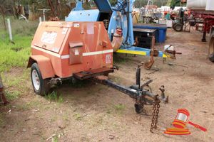 SINGLE AXLE TRAILER. ORANGE. UNREGISTERED. NO VIN PLATE. EX LIGHTING TOWER TRAILER. NO MOTOR/GENERATOR. POOR CONDITION