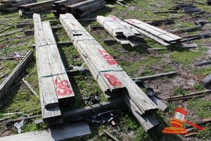 JARRAH GARDEN SLEEPERS X 10, 7 @ 2.4, 1 @ 1.8, 1 @ 1.4, 1 @ 1.2 M LONG, 200 X 100