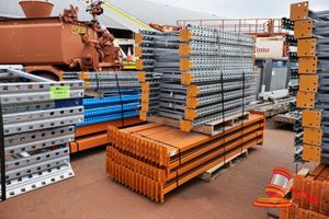 2 · Qty of Heavy Duty Colby Rack Shelving 16 @ 1875mm high x 840mm deep frames 64 @ 2590mm long x 90mm high beams