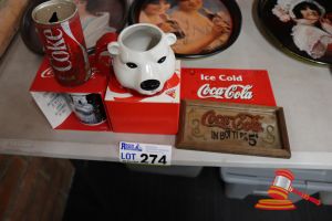 274 · BUNDLE OF ASSORTED COCA-COLA ITEMS INCLUDING: CUPS, CAN ETC