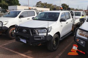 2021 Toyota Hilux SR Dual Cab White, 4 x 4, Auto, Diesel Reg #: 1HLO367, Expiry: 4/11/2026 ODO: 262,128 Kms Showing on Clock Eng #: 1GDA520015 VIN: MR0KA3CD301264184 Features: Air Conditioning, Power Steering, Bullbar, Sidesteps, Towbar, TowBall, Worklights, Fire Extinguisher. (Asset # LV012), (*Key #60*, WP#4822) Condition: **Damaged Bullbar, Dent On Front Left Quarter Panel, Dents On Drivers Door, Rear Tail Lights Detached, Rust Scratches On Tray, Hole In Driver Seat, Paint Missing under Passe