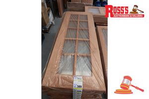 396 · TIMBER DOOR WITH 10x GLASS PANELS, CODE: KJ 20, 2040 x 720 x 40mm