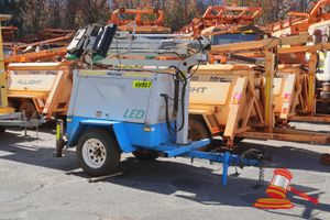 61 · 2015 Briteforce Lighting Trailer Blue/Grey, Single Axle Reg #: Unlicensed VIN: 6T9T26WA1E09AZ027 Features: 5x LED Lights On Pivot Stand, Fire Extinguisher. (Asset # KH907), (*WP# 4935*) Condition: **Out Of Service Tag States - No Lights Low Voltage From Alternator, 1x LED Light Removed, Jockey Wheel Removed, Reported Parts Missing, Burnt ARV Card & Damaged Related To Wiring, Lights Not Working, 1x Handle To Side Door Missing, Oil Water In Engine Bay.** Panel: FAIR, Paint: FAIR, Tyres: FAIR, Floo