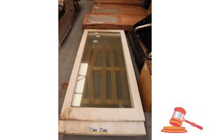 462 · TIMBER DOOR WITH GLASS PANEL, APPROX 1065 x 2395 x 40mm (SLIGHT WATER STAIN)