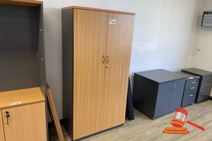 Woodgrain Look 2 Door Cupboard. Approx 900 X 450 X 1800mm
