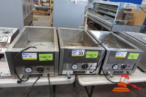 33 · 3 X WOODSON WBMS11.1800 SINGLE BAY BENCH TOP BAINE MARIE, NO TRAYS. STAINLESS STEEL. 240V (PLUG). 2 X STOPPERS MISSING ON ONE UNIT.APPROX 370 X 600 X H280MM. UNTESTED