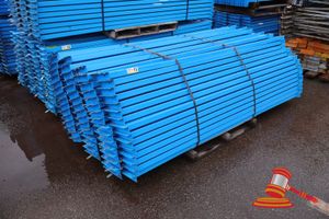 16 X Pallet Racking Uprights Approx 4.8m High 850mm Deep, Approx 105pcs Cross-Beams 2600mm Wide