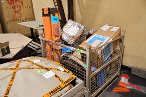 139 · MIXED MATERIALS INCLUDING BUT NOT LIMITED TO 6X TOYOTA LAND CRUISER SERVICE FILTER KITS, BRACKET LASER PARTIAL COVER ASSEMBLY, ELBOW PIPE 2INCH GALV APPROX 6, ELEMENT FLOW METER DN80 OPTIMUS 2000W, AND OTHER ITEMS, IN STEEL CRATE , APPROX DIMENSIONS 1180MM X 1180 MM, ON A PALLET (S44#497461926, DR#1722)