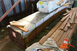 80 · PACK OF MERBAU DECKING FINGER JOINT SITRA, SIZE 140 x 19 x 150 PCS + 855LM + 2.2743 M3 LENGTH PACK 5.4 x 750mm W x 700 H (PACK# 1-018A-022-C2)