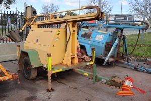 14 · 2010 Briteforce Lighting Tower Trailer Yellow, Single Axle, Reg #: Unlicensed VIN: 6T9T26WA1A09A2050 Features: 4 Jack Legs, 4 Overhead Lights on Pivot Stand (Asset # LT60285) (WP4848) Condition: Panel: GOOD, Paint: FAIR, Tyres: FAIR, Floor: FAIR Overall Condition: FAIR