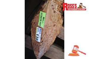 Blackbutt-Nut Slice , L420/430mm X W200/40mm X D140/200mm X Qty 1, Approx Sizes