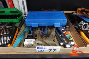 Assorted Mixed Spanners And Tools, Includes: Combination Spanners, Ring Spanners, Adjustable Wrench, Socket Set In Blue Case, Toolpro Hex Key Set (Some Marks)