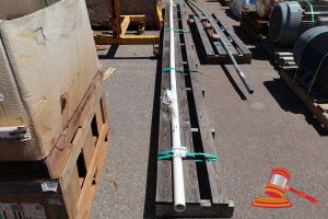 1 X PALLET WITH PVC PIPE, 1 X WHITE PVC PIPE APPROX 6MM X 6100MM