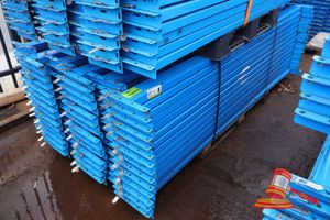 16 X Pallet Racking Uprights Approx 4.8m High 850mm Deep, Approx 84pcs Cross-Beams 2600mm Wide