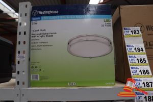 187 · WESTINGHOUSE LED 100W LIGHT, BRUSHED NICKEL FINISH WITH ACRYLIC SHADE, DIMMABLE, CODE: 6401235