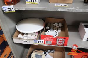 239 · BUNDLE WITH ASSORTED ELECTRICAL INCLUDING: GLOBES, LIGHTS ETC