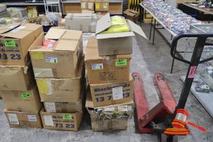 3 · 5 X BOXES OF BISLEY SAFETYWEAR HI VIS YELLOW/NAVY FR SHIRTS COVERALL ASSORTED SIZES