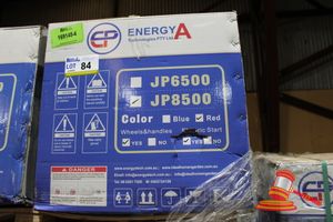 ENERGYA TECHNOLOGIES, GENERATOR SET, JP8500, 4 STROKE GASOLINE, RATED POWER 7.0KW, PEAK POWER 7.5KW, RATED VOLTAGE 240V , 1 PHASE, DC OUT 12V, ELECTRIC START WITH KEY, VOLTMETER, BREAKER, BATTERY INCLUDED, ON FRAME WITH WHEELS, RED COLOUR